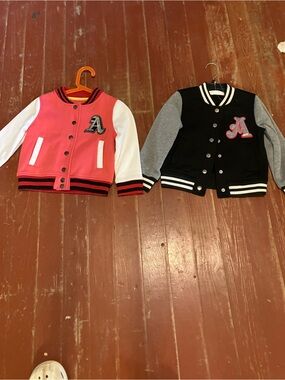 Kids' Letterman Puffer Jacket - Pink & Black